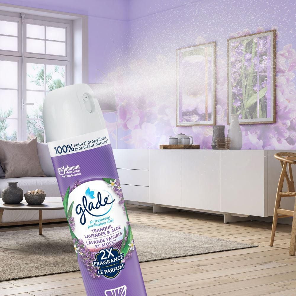 Glade® Vaporisateur pour Pièces Purificateur d'Air Anti-Odeurs, Lavande Paisible et Aloès, Lot de 2