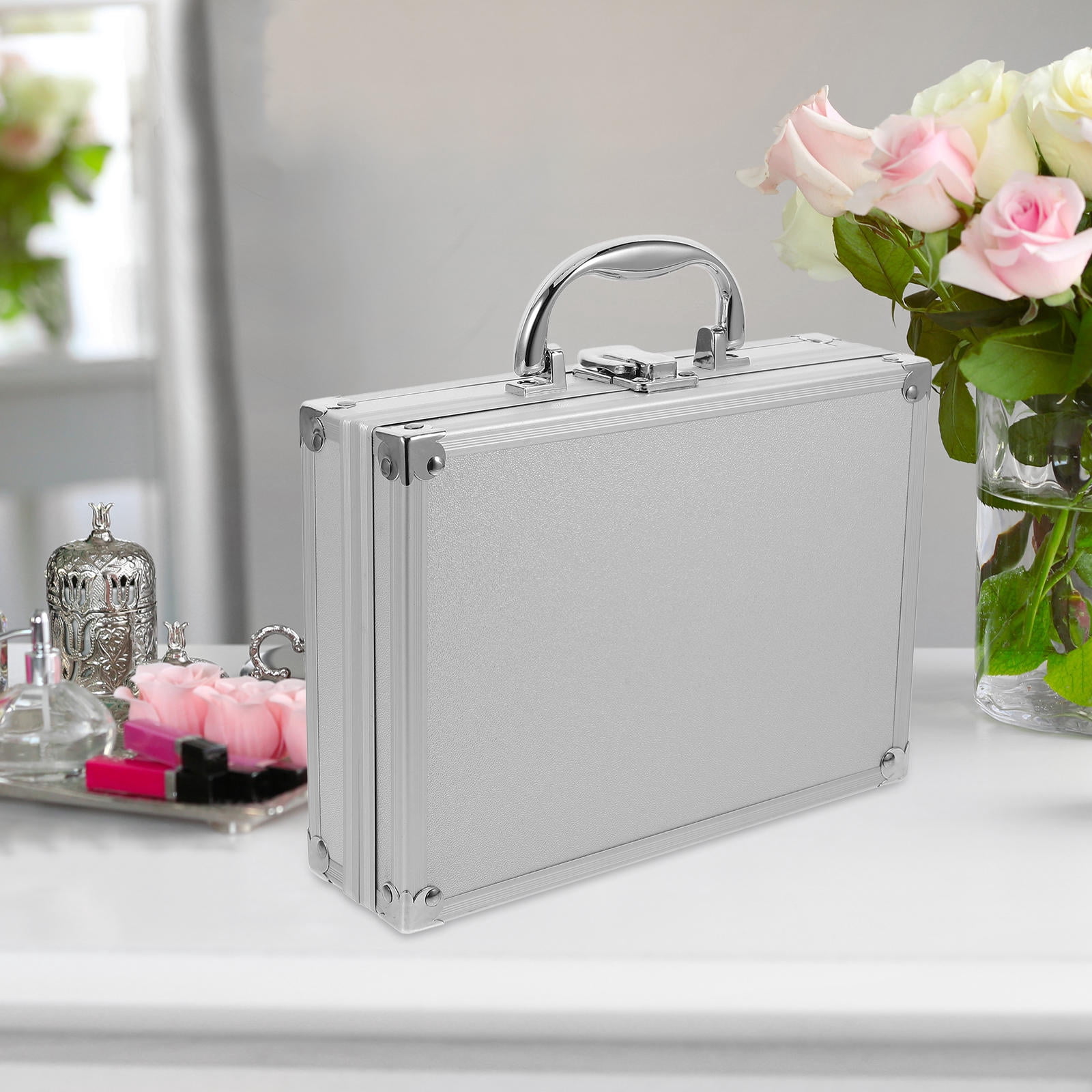 COSMOBETTY Tool Storage Box Aluminum Alloy Lightweight Portable Toolbox with Handle for Home