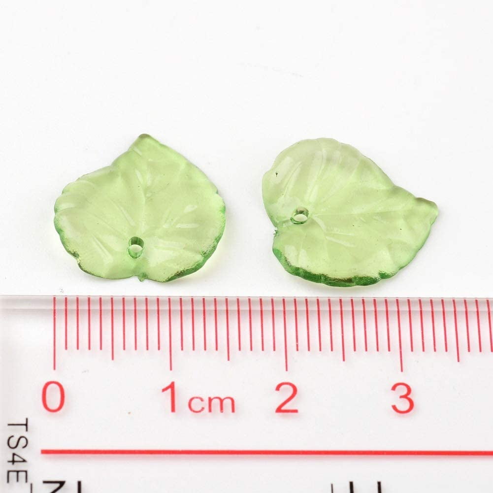 Pendentifs en Acrylique Style Givré Feuille d'Érable 200 Pcs