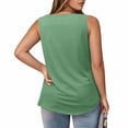 thumbnail image 2 of Women's Casual Square Neck Tank Top Pure Color Ruffle Detail Blouse for Spring Summer Daily Wear with Jeans Workout Set Fitted T Shirt Atmosphere Top Cleavage Cover plus Size Camisole Petite 3, 2 of 6