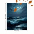 thumbnail image 3 of Qisvanset Sunset Sea Oil Painting Canvas Print 12x16 Inch Lobby Decor, 3 of 8
