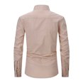 thumbnail image 4 of Chemise à Manches Longues pour Hommes Homme Décontractée Col Rabattu Chandail à Boutons Manches Longues Mode Décontractée Lin Semblable au Coton Chemises à Manches Longues pour Hommes, 4 of 4