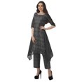 thumbnail image 3 of Moomaya Ensemble Kurti Kurta Pantalon pour Femmes Col Bateau Imprimé Robe 2 Pcs Tenue Ethnique, 3 of 6