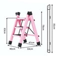 thumbnail image 2 of Step Ladder, Folding 3 Steps Non Slip Rustproof Iron Ladder with D Shape Pipe, for Home Use, 2 of 5