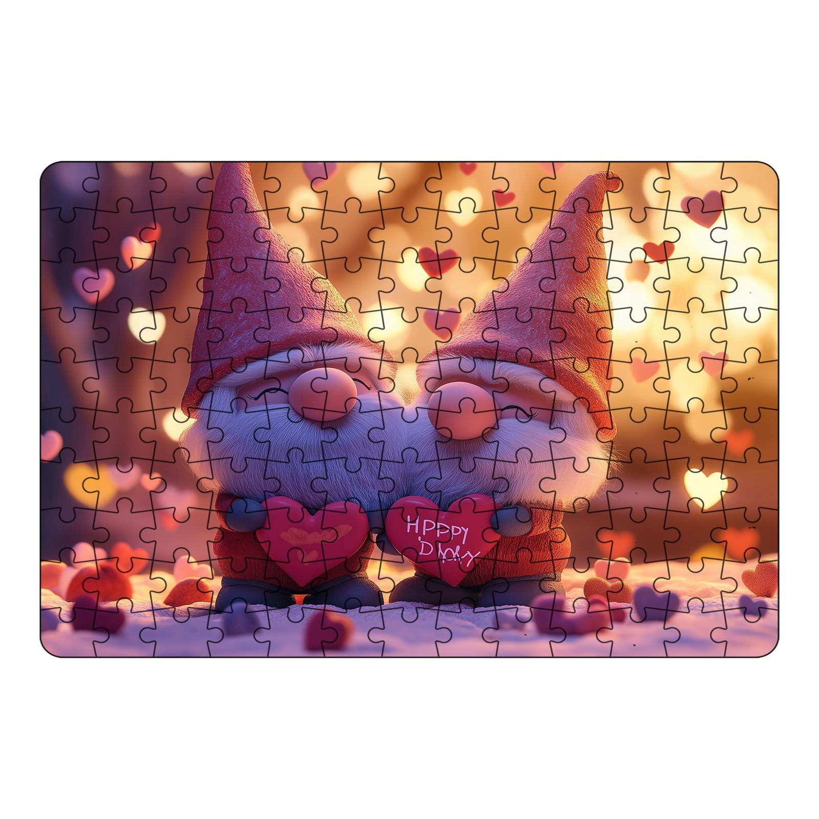 TIELUTT 130 Piece Valentine Puzzle Set Valentine's Day Embracing Heart Puzzle for Kids Educational Puzzles Great for Family Game Night Disassembly 1960s Fandom 18300