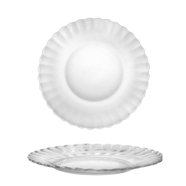 Duralex - Assiette à dîner Picardie en verre transparent 23 cm - Ensemble de 6