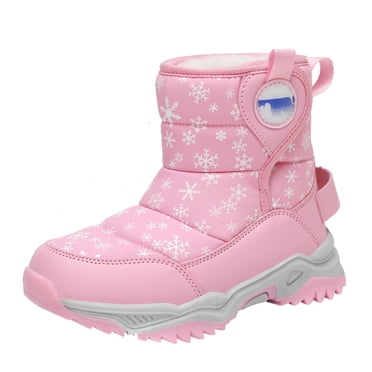 Zanarzt Kids' Snow Boots Winter Boots Children's Lined Winter Boots Girls Boys Thickened Warm Snow Boots Comfortable Winter Boots Thermal Boots Outdoor Shoes Pink,4.5-5 Years