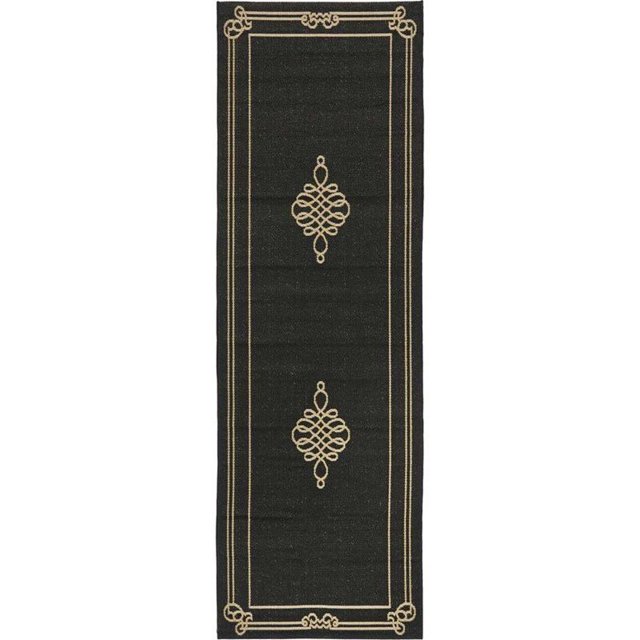 Safavieh Courtyard Black Indoor Outdoor Rug - Runner 2'3" x 6'7"