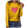 thumbnail image 1 of Qertyioot Chandail Cœur d'Amour Saint-Valentin Grande Taille, Haut à Manches Longues Imprimé à Col Rond pour Femmes, 1 of 3