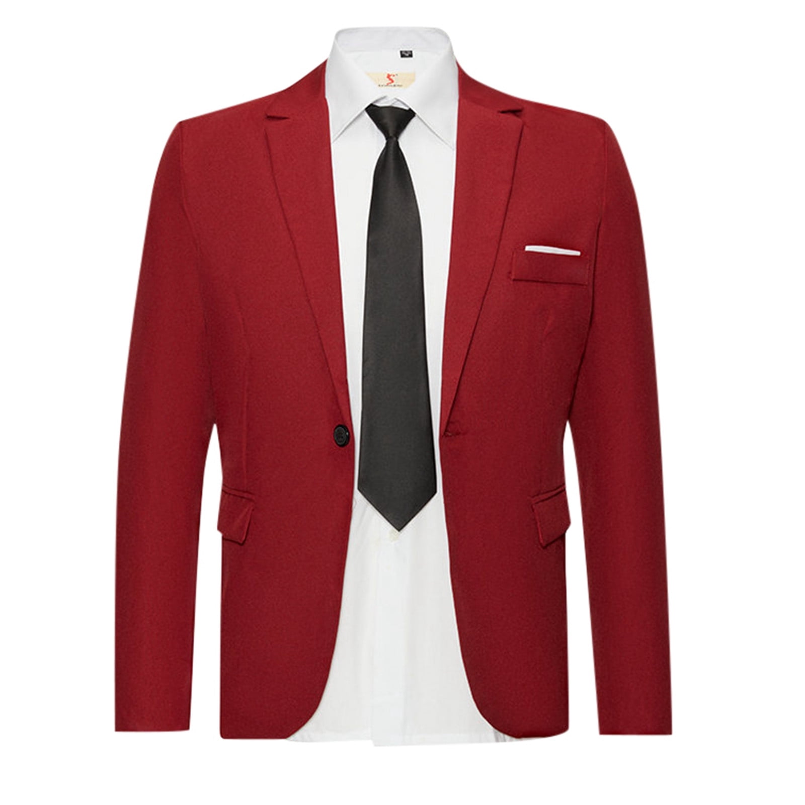 BOBOGOJP Blazer Vestes pour Hommes Veste de Costume d'Affaires Extensible Premium (Rouge,3TG)