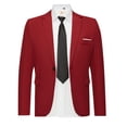 thumbnail image 1 of BOBOGOJP Blazer Vestes pour Hommes Veste de Costume d'Affaires Extensible Premium (Rouge,3TG), 1 of 1