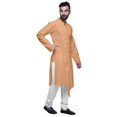 thumbnail image 4 of Atasi Kurta à Manches Longues Style Angrakha en Satin de Coton pour Hommes, Kurta Uni de Designer, 4 of 5