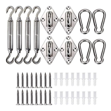Sun Shade Sail Hardware Kit, 304 Premium Stainless Steel Heavy Duty Sun Shade Sails Installation for Rectangle and Triangle Sun Shade Sail