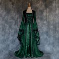 thumbnail image 1 of EGNMCR Robes d'Été Femmes Tendance 2024 Robe Princesse pour Femme Style Rétro Couleur Unie Manches Trompette, 1 of 5