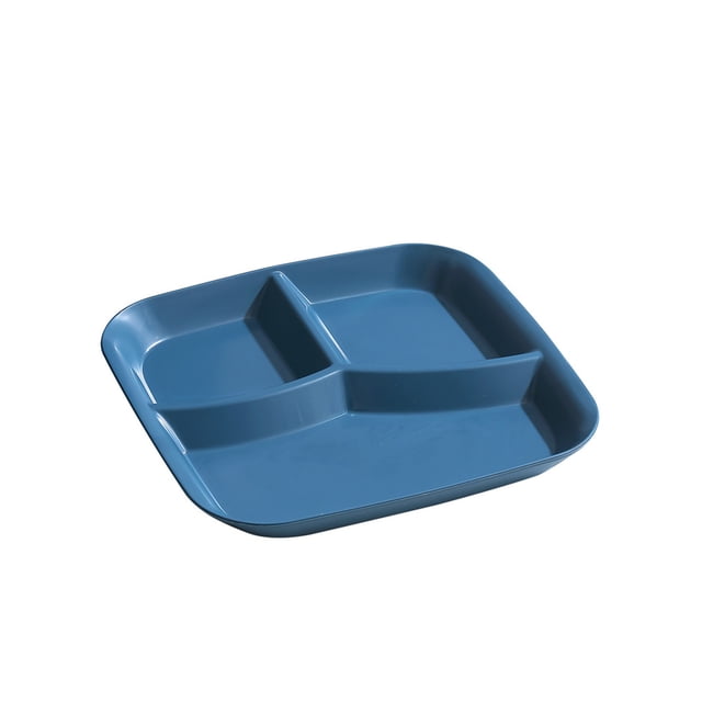 Divided Plates For Adults 10 Inch Plastic Reusable Dinner Plate With 3 Sections For Portion Control Picnic Camping And Family Meals