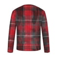 thumbnail image 4 of YOIAVAIOY T-Shirts à Carreaux pour Hommes T-Shirts Graphiques Stylés Manches Longues Col Rond Hauts Tee Chandails Légers Blouses Rouge m, 4 of 5