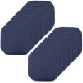 thumbnail image 1 of Sweet Home Collection Memory Foam Chair Cushion Honeycomb Pattern Solid Color Slip Non Skid Rubber Back Ultimate Comfort and Softness Rounded Square 16" x 16" Seat Cover, 12 Pack, Navy Blue, 1 of 4