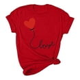 thumbnail image 5 of Meichang Hauts pour Femmes T-Shirts de la Saint-Valentin T-Shirts de Fête à Col Rond T-Shirts à Imprimé Cœur d'Amour T-Shirts à Manches Courtes Jolis Tees Blouses en Liquidation, 5 of 5