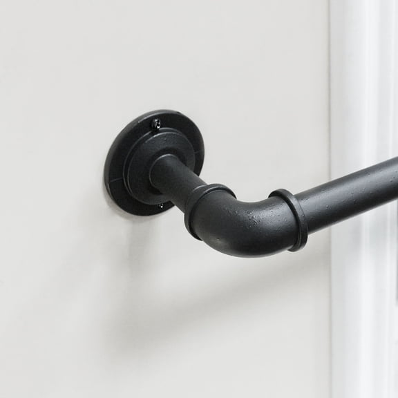 Better Homes & Gardens 1” Wrought Iron Industrial Pipe Adjustable Curtain Rod, 42”-120”