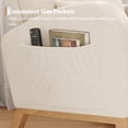 thumbnail image 4 of Modern High-Back Rocking Chair in Soft Lamb Fleece - Comfortable Glider with Pillow & Side Pockets, Supportive Seat for Nursery & Bedroom, White, 4 of 8