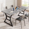 thumbnail image 3 of Garvee 70.9" Farmhouse Dining Table for 6, Large Wooden Rectangular Table with Heavy Duty Metal Legs for Big Family, Gray, 3 of 8
