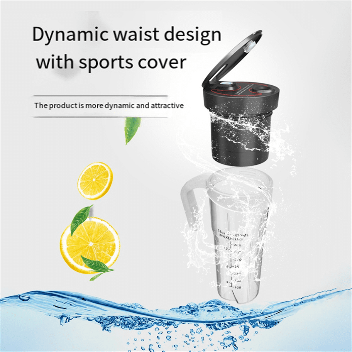 Portable Smoothies Blender Electric Juice Blender Rechargeable Portable Blender for Smoothies Fruits Blender Black
