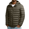 thumbnail image 1 of Men's Winter Quilted Jacket with Stitching Design, Slim Fit Hooded Coat, Polyester Material for Warmth and Insulation, Suitable for Cold Weather Casual and Outdoor Activities, 1 of 9