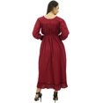thumbnail image 4 of Bimba Robe Maxi Longue Décontractée en Coton pour Femme à Taille Smockée, 4 of 7