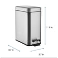 thumbnail image 3 of Mainstays Stainless Steel Step Bin 5L, 3 of 5