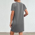 thumbnail image 4 of Timegard Robes de Maison pour Femmes Col Ras du Cou Manches Courtes Coupe Ajustée Couleur Unie Décontractée Confortable Robe Poches, 4 of 7