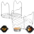 thumbnail image 1 of 2 Pcs Steamer Rack Trivet with Handles Compatible with Instant Pot Accessories 6 or 8 Qt Pressure Cooker,Stainless Steel Steaming Rack Trivets,Long Handle for Easy Pot Removal, 1 of 7