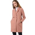 thumbnail image 2 of Unique Bargains Manteau Mi-Long à Manches Longues Raglan à Revers Croisé pour Femme, 2 of 6