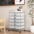 thumbnail image 2 of Gymax Chariot de Rangement Roulant à 10 Tiroirs pour Outils, Organiseur de Papier pour Scrapbooking sur Roues, Transparent, 2 of 10