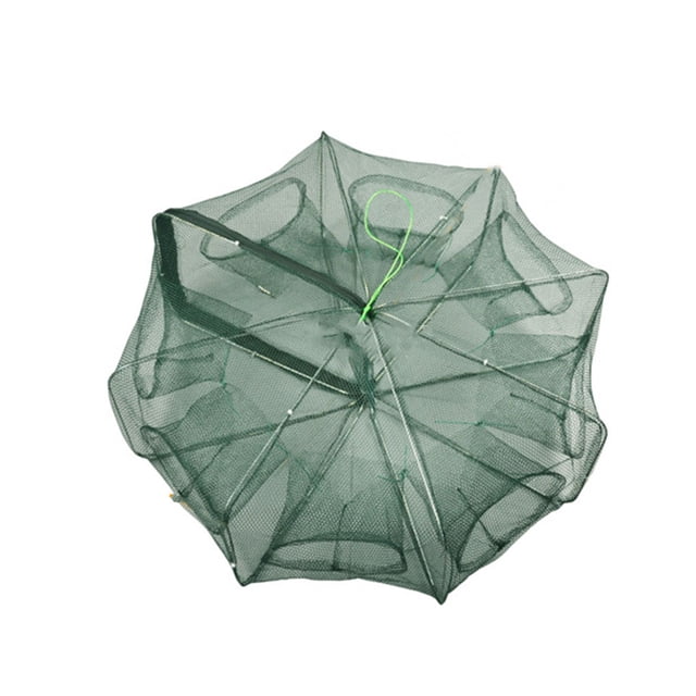 Baohd Folded Portable Polygon Fishing Net Nylon Foldable Crayfish Shrimp Catcher Crab Fish Trap Cages