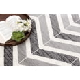 thumbnail image 4 of Rug Branch Kirei 8' x 11' (7'9" x 10'9") Grey/Beige Chevron Indoor Area Rug, Contemporary, Medium Pile, Stain-Resistant Carpet - Living Room, Bedroom, Dining Room, and Kitchen, 4 of 7