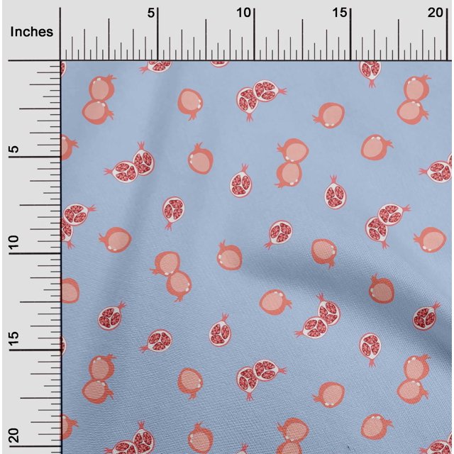 oneOone Cotton Poplin Fabric Pomegranate Fruit Printed Fabric 1 Yard 56 Inch Wide
