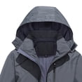 thumbnail image 3 of Dvkptbk Men Outdoor Hiking Jacket Water Windproof Jacket Solid Color Jacket Raincoat Lightweight Jacket Plus Size Coat Hooded Sports Jacket, 3 of 4