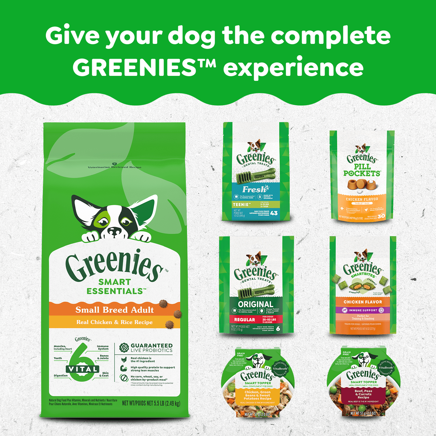 Gâteries dentaires naturelles pour chiens adultes Greenies Original PETIT format
