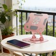 thumbnail image 2 of SIYTUAU Rotating Tablet Stand Desktop Metal Phone Holder Portable Foldable Aluminum Alloy Construction For Viewing Working Pink Pink, 2 of 6