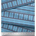 thumbnail image 3 of Soimoi Blue Cotton Poplin Fabric Aztec Geometric Print Fabric by the Yard 42 Inch Wide, 3 of 3