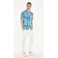 thumbnail image 4 of Hawaii Hangover Chemise Hawaïenne pour Homme Chemise Aloha TG Feuilles Bleu Simple, 4 of 5