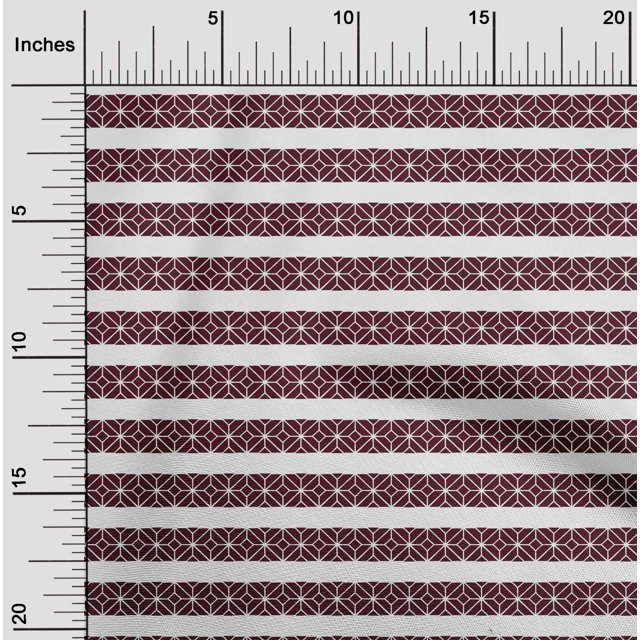 oneOone Cotton Silk Maroon Fabric Diamond Geometric Sewing Craft Projects Fabric Prints By Yard 42 Inch Wide