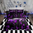 thumbnail image 1 of Erosebridal Purple Racing Car Comforter Sets Twin Size, Neon Geometric Comforters & Duvets, Speed Sports Decor, Reversible 2pcs, 1 of 7