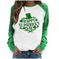 thumbnail image 1 of QIPOPIQ T-Shirts à Manches Longues à Col Rond pour Femmes T-Shirts de la Saint-Patrick T-Shirt Imprimé Trèfle de Printemps T-Shirt Vert Porte-Bonheur T-Shirts de la Saint-Patrick Tuniques Patchwork Hauts Chemises de Fête Aubaines, 1 of 6