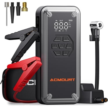 Acmount Jump Starter Air Compressor, 5000A Car Jump Starter with 150PSI Tire Inflator, 12V Battery Jumper for 9.0 Gas and 8.0L Diesel Engines