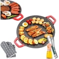 thumbnail image 1 of 2026 New Portable Electric Korean BBQ Grill, Non-Stick Electric Indoor Grill Pan, 11.8/13.8/15.7in Smokeless Electric Grill Indoor,   Comal Electrico Redondo for Steaks and BBQ, 1 of 7