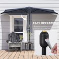 thumbnail image 4 of Outsunny Parasol Demi-Parasol de Patio 9,8 Pi Pare-Soleil, Manivelle, Bleu Foncé, 4 of 10