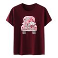 thumbnail image 4 of Meichang T-Shirts de la Saint-Valentin pour Femmes, T-Shirt Graphique Cœur d'Amour, Manches Courtes, Col Rond, Décontracté, Blouses, Joyeuse Saint-Valentin, 4 of 5