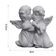 thumbnail image 2 of Baohd Gracieuse Résine Fille Ange Figurine Statue Décoratif Accent de Bureau Baiser Droit 1Set, 2 of 6