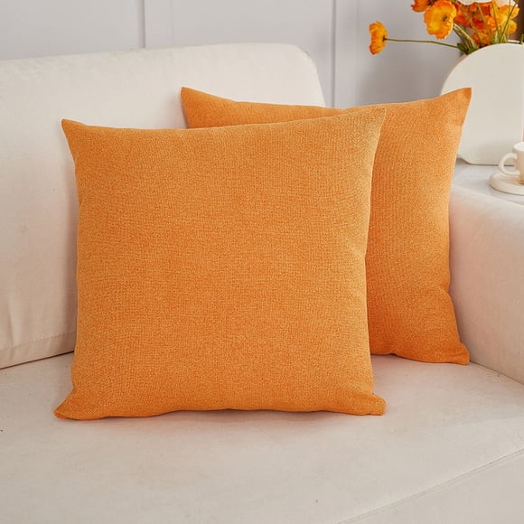 Nmkwnr 2 Pack Square Decorative Linen Throw Pillow Covers, Solid Colour Cushion Covers Pillow Covers for Couch, Sofa, Chair, 24 x 24 inch